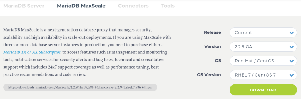 ขั้นตอนการติดตั้ง MariaDB MaxScale บน CentOS 7