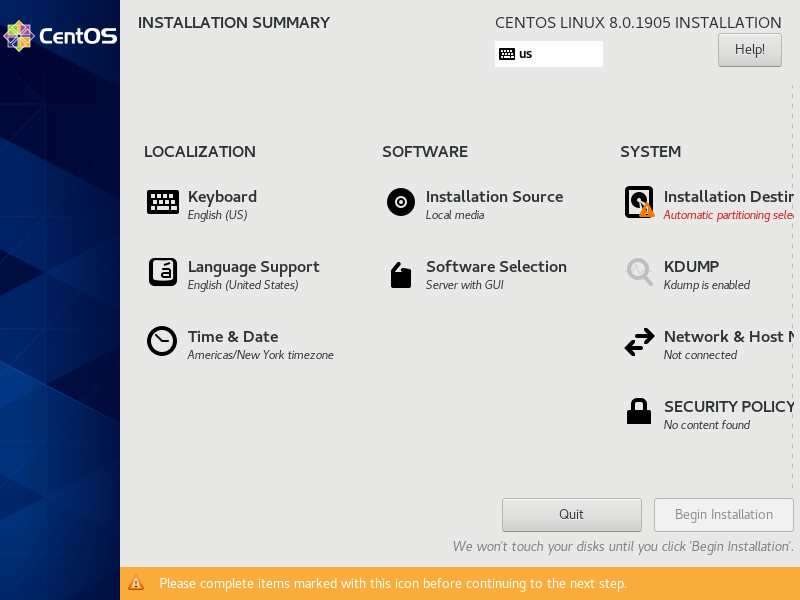 การติดตั้ง CentOS 8