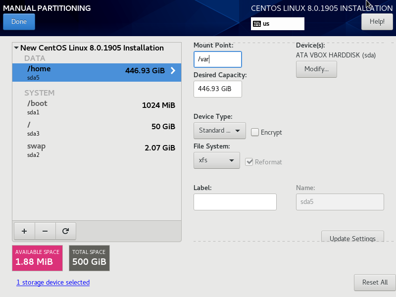 การติดตั้ง CentOS 8