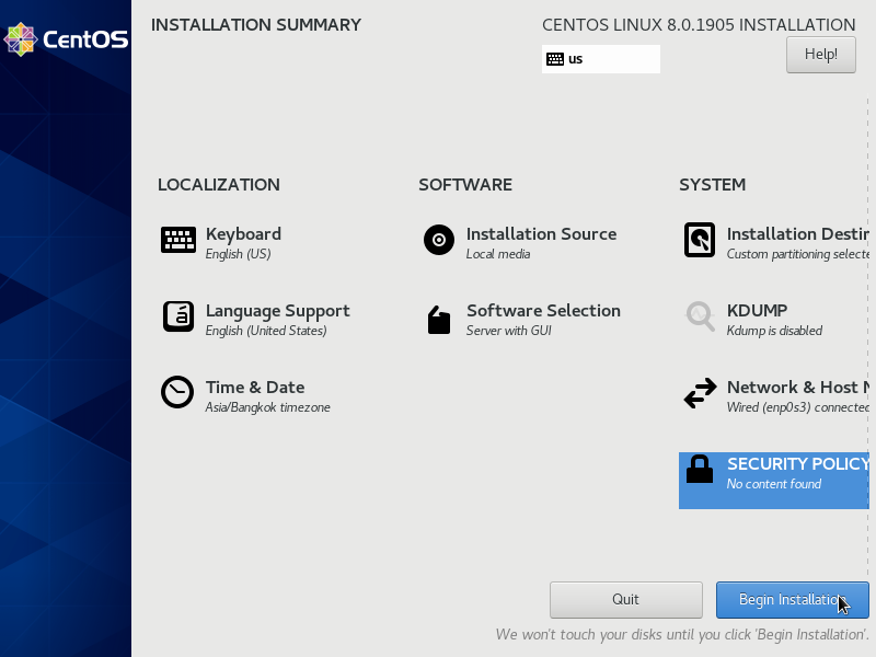 การติดตั้ง CentOS 8