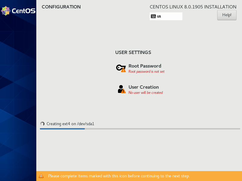 การติดตั้ง CentOS 8