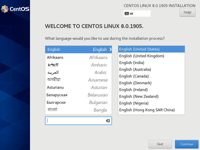 การติดตั้ง CentOS 8