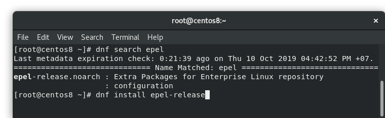 สิ่งที่ควรทำหลังจากติดตั้ง CentOS 8 : epel