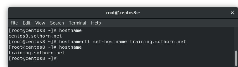 สิ่งที่ควรทำหลังจากติดตั้ง CentOS 8 คำสั่ง hostnmectl set-hostname