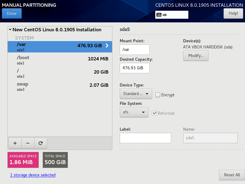 การติดตั้ง CentOS 8