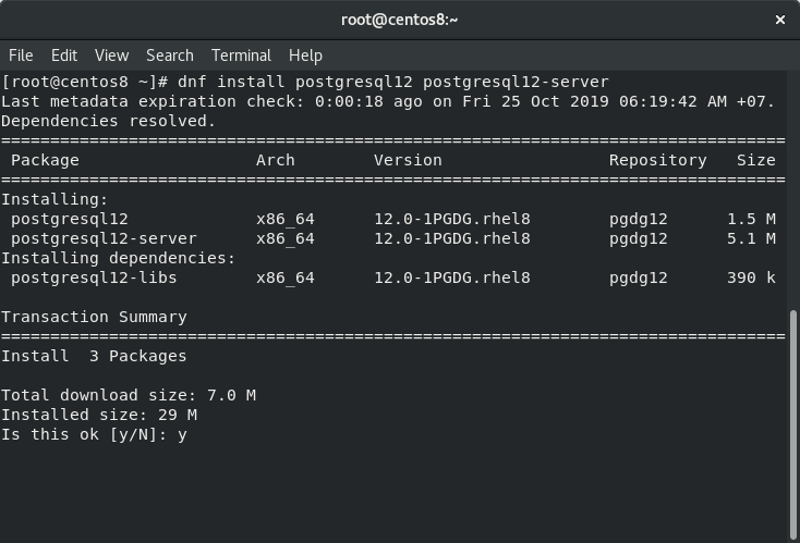 การติดตั้ง PostgreSQL 12