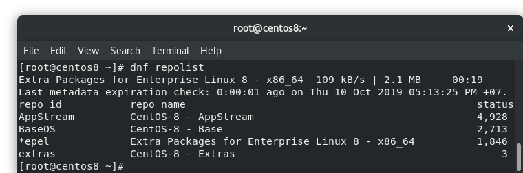 สิ่งที่ควรทำหลังจากติดตั้ง CentOS 8 :epel