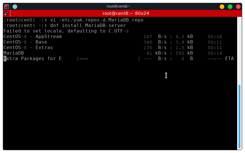 การติดตั้ง MariaDB 10.5 บน CentOS 8