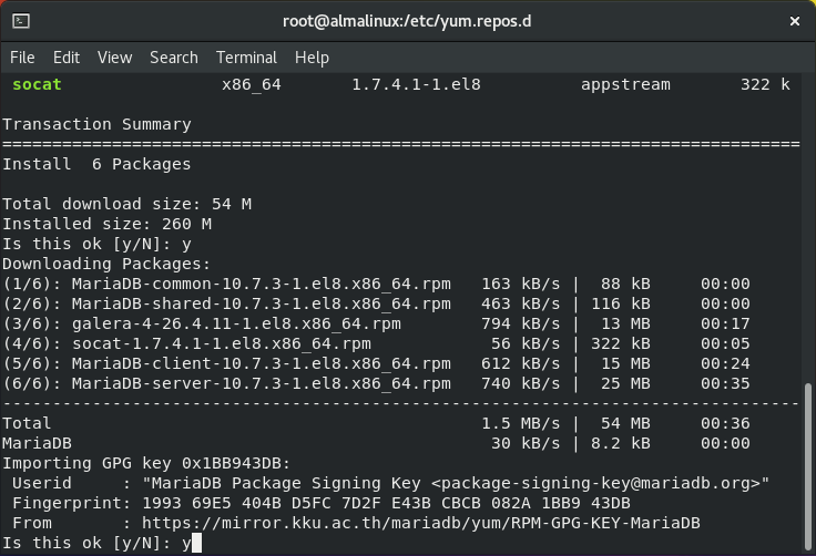 dnf install MariaDB-server